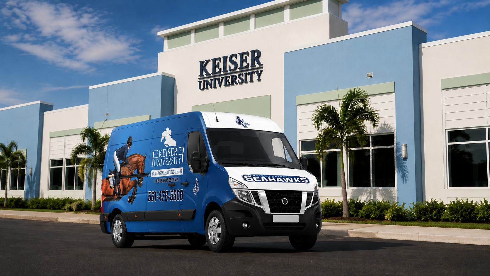 Keiser University Vehicle Wrap - Outdoor Environment