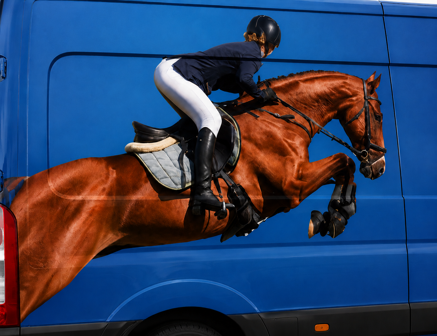 Keiser University Vehicle Wrap - Horse Rider Close-Up