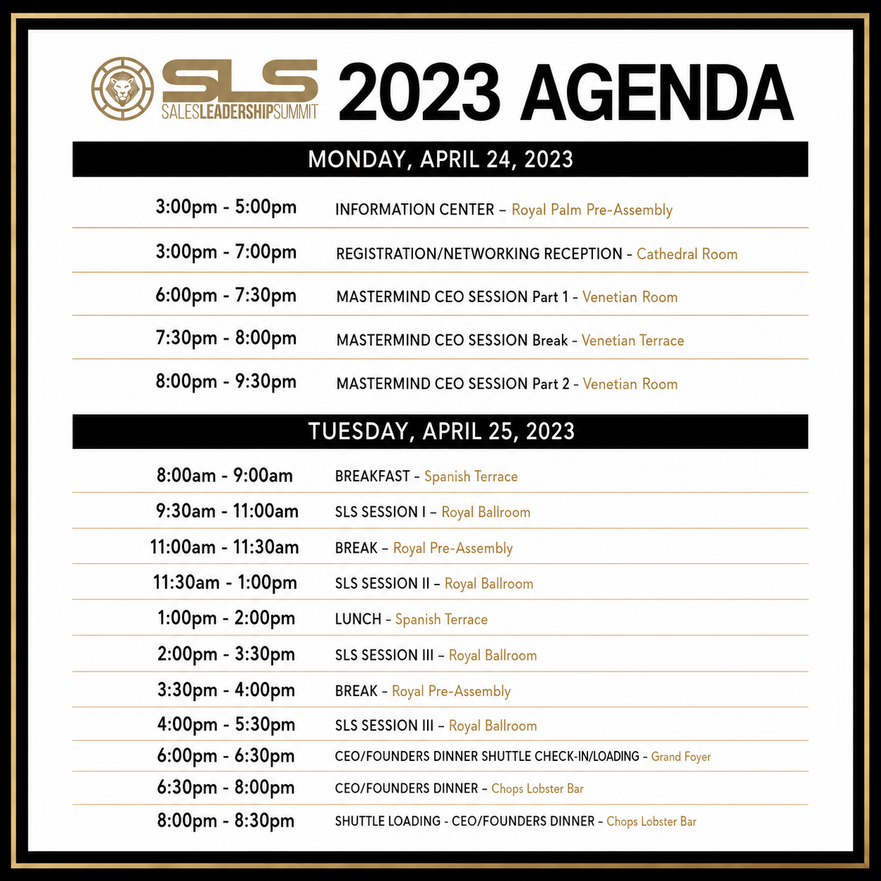 Sales Leadership Summit 2023 Agenda Graphic